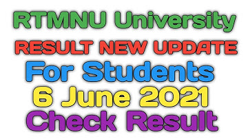 RTMNU Result New Update | Nagpur University result declared | rtmnu result 2021 | 6 jun 2021