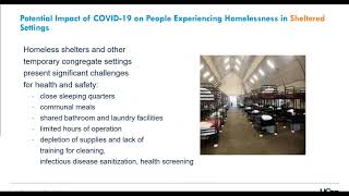 COVID-19 Webinar Series: Protocols for Addressing Sheltered and Unsheltered Homelessness