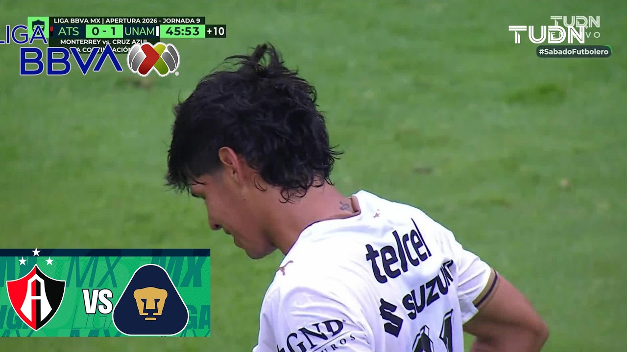 Era el segundo de Pumas | Atlas vs Pumas | Liga MX - Jornada 9 Apertura 2026 | TUDN