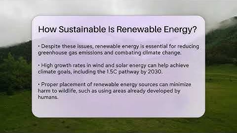 How Sustainable Is Renewable Energy? - Ecosystem Essentials