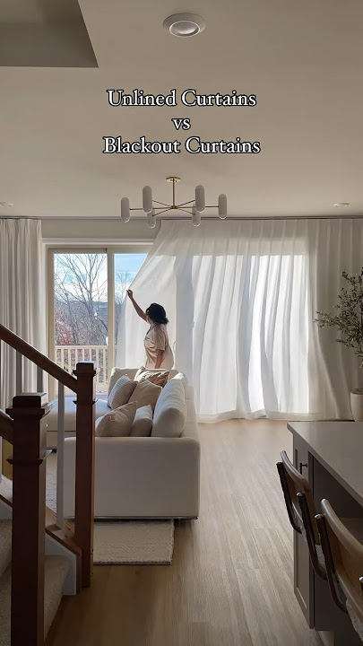 Blackout curtains vs unlined curtains? #blackoutcurtains #livingroomcurtain #bedroomdesign