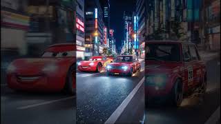 Lightning Mcqueen And Another Red Racing Car Are Driving Side By Side At A Speed