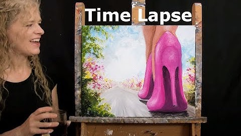 TIME LAPSE Version of How to Paint WALK A MILE IN HER SHOES with Acrylic - Step by Step Tutorial