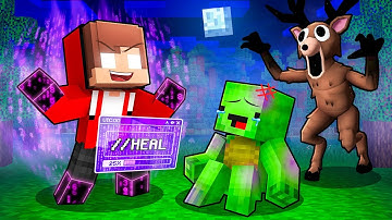 JJ Playing as HACKER To Help Mikey in Minecraft - Maizen (99 Nights In The Forest)