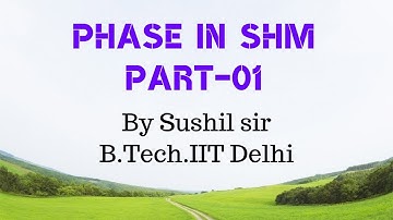 PHASE -01 / SHM AS PROJECTION OF UNIFORM CIRCULAR MOTION / IIT PHYSICS / SUSHIL SIR / KOTA FACULTY