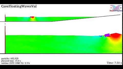 DualSPHysics example: CaseFloatingWavesVal