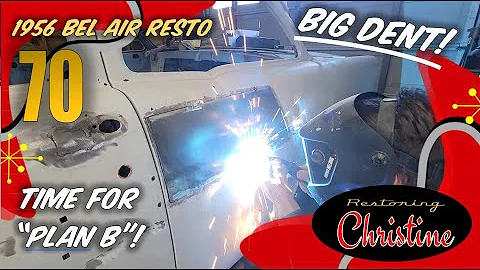 E70 Removing a MAJOR Dent with New Metal! 1956 Chevy Bel Air Restoration