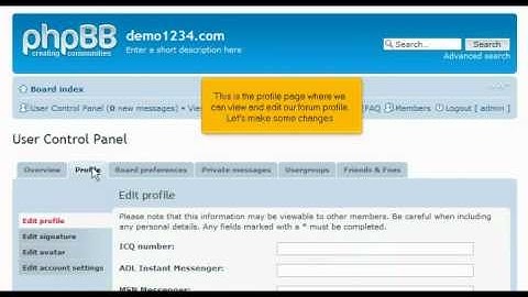 How to edit your profile in phpBB