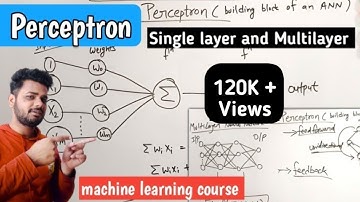 Perceptron | Single layer network and multi layer neural network in machine learning | Lec-40