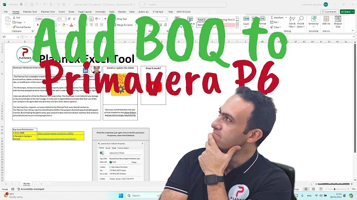 Step-by-step tutorial: How to add BOQ as material resources in Primavera P6 using Plannex Excel tool