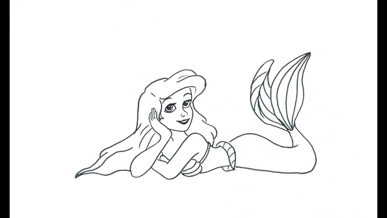 How to Draw Disney's the Little Mermaid - YouTube