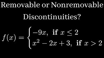 How to Determine if the Discontinuity is Removable or Nonremovable for a Piecewise Function