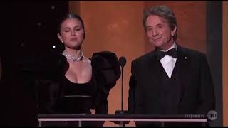 Selena Gomez and Martin Short presenting the 'Best Performance by a Supporting Actress'