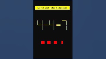 FIx The Equation By Moving 1 Stick 4-4=7 #shorts