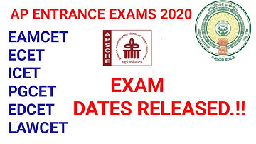 AP ECET 2020 EAMCET 2020 ICET PGCET EDCET LAWCET EXAMS DATES 2020 RELEASED || JWALA TELUGU TECHTUTS