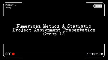 Numerical Method & Statistics Project Assignment Group 12