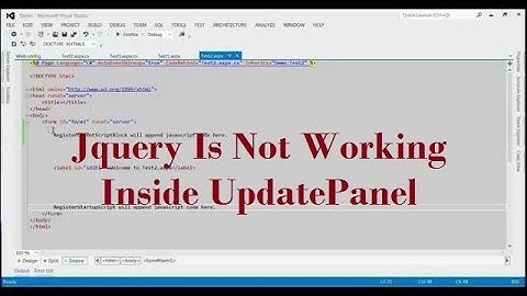Jquery Is Not Working In UpdatePanel