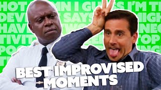 Top Ten Improvised Moments from The Office, Parks and Recreation \& More | Comedy Bites