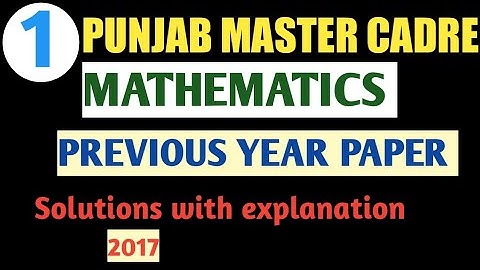 #1 Solutions of Punjab Master Cadre 2017