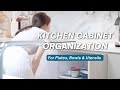 Kitchen cabinet organization ideas for plates bowls  utensils  singapore home
