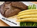 Air Fryer Steak with Asparagus and Corn