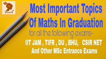 Most Important Topics Of Maths In Graduation | BHU | IIT JAM |  TIFR | DU | CSIR NET | Ritzymaths