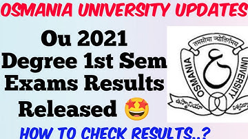Osmania University 2021 Degree 1st sem results released//ou results released