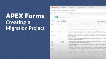 [Forms to APEX] Creating a Migration Project