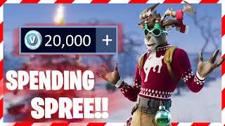 SPENDING 20,000+ V-Bucks in FORTNITE!! (Christmas Spending Spree!)