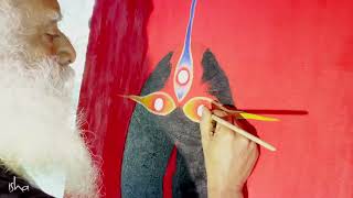 Sadhguru Brings Devi to Life on Canvas