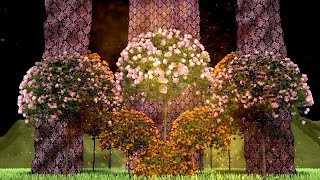 LED Wall Background Flowers with Luxury Shawl at Garden | Motion Loop | Wedding Background | VJ Loop