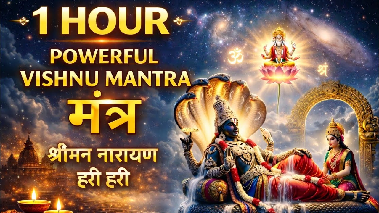 Shreeman Narayan Narayan Hari Hari | 1 Hour Nonstop Jaap | Vishnu Bhajan | Peaceful Meditation Dhun