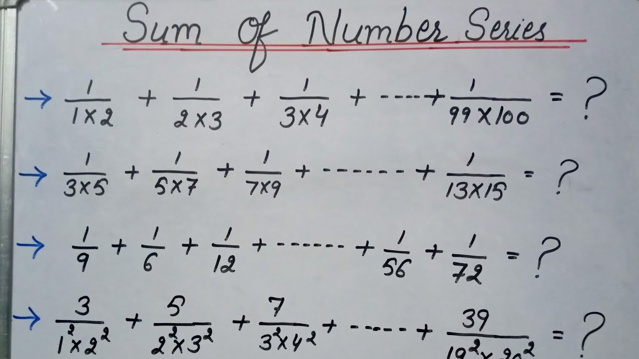 Find the sum of number series Part 1 - YouTube