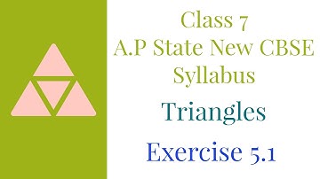 Triangles - Exercise 5.1 - Class VII || A.P State New Syllabus