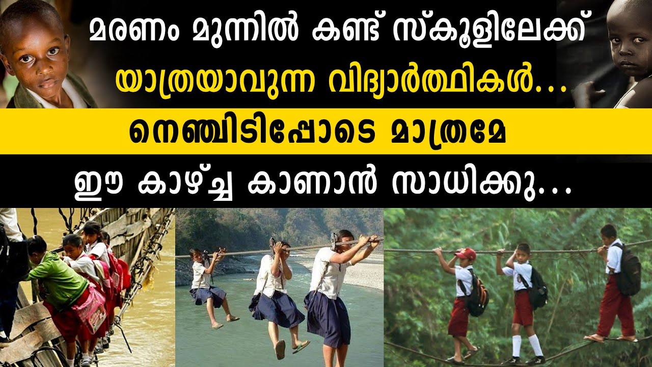 മരണം മുന്നിൽ കണ്ട് സ്കൂളിലേക്ക് യാത്രയാവുന്ന വിദ്യാർത്ഥികൾ നെഞ്ചിടിപ്പോടെ ഈ കാഴ്ച്ച  കാണാൻ സാധിക്കു