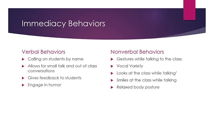 Teacher Immediacy Learning Theory Janis Andersen