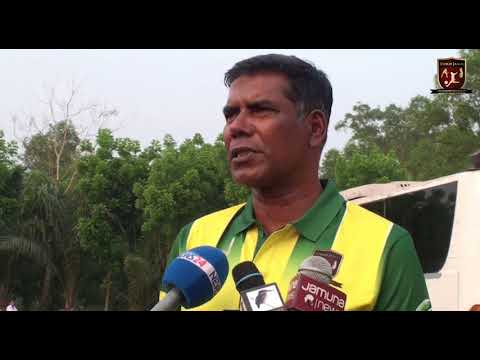 Sheikh Jamals coach Sarwar Imran speaks to the media