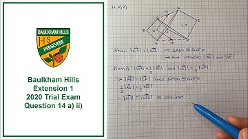 How to answer Q14 a) ii) of the 2020 Baulkham Hills Extension 1 trial exam
