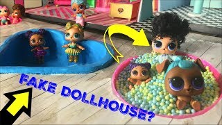 FAKE LOL Surprise dollhouse Tour Doll House LOL Surprise series 4 wave 3 #Hairgoals