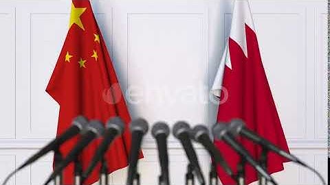Flags of China and Bahrain at International Meeting | Motion Graphics - Envato elements