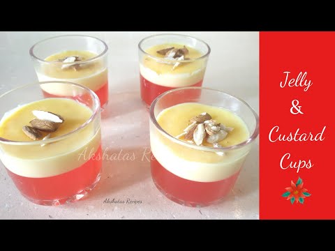 Jelly & Custard Cups Recipe|100%Vegetarian|Step by step explanation