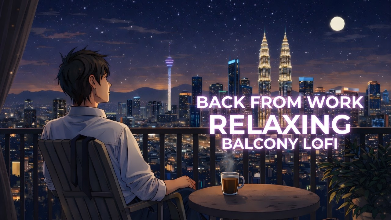 Back From Work 🌆 Balcony Night Lofi Beats | Chill & Relax After a Long Day