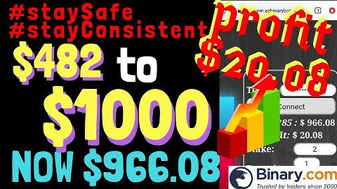 Profit 20.08 | $482 TO $1000 NOW $966.08 BINARY.COM AUTO TRADING BOT TRICK