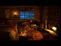 Fireplace 4k, Cozy Winter Hut, Snowstorm and Frosty Wind Sounds