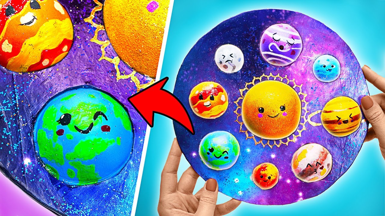 Proiect DIY antistres 🪐 O galaxie POP-IT care strălucește în întuneric – Jucărie fidget VIRALĂ ✨