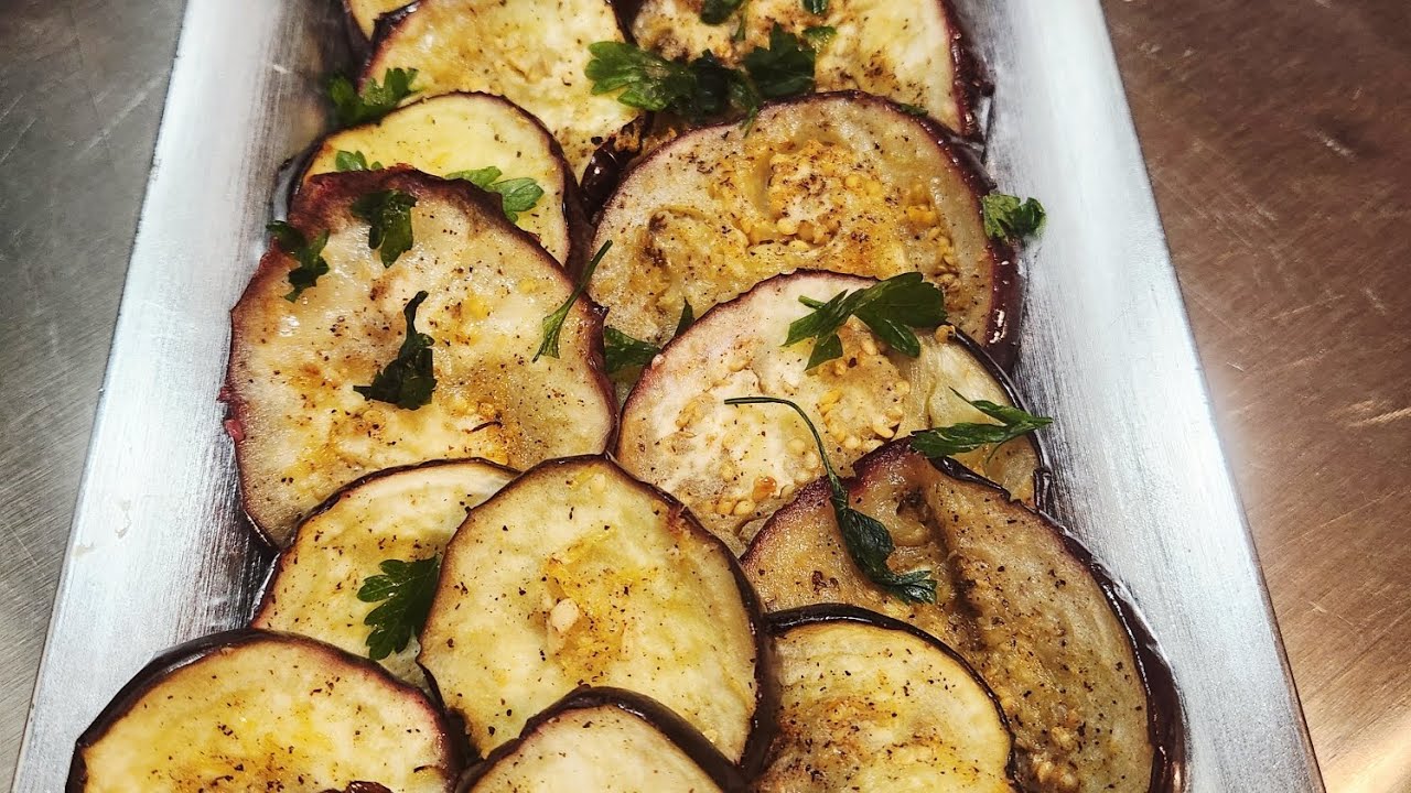 Lemon Garlic Roasted Eggplant - YouTube