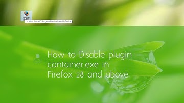 Disable Plugin Container.exe in Firefox 28 and above