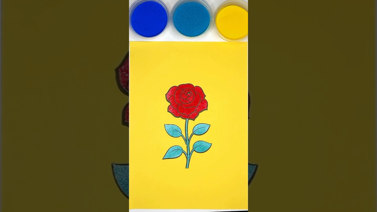 Red rose 🌹 sand painting 