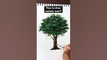 Tutorial : How to draw realistic tree🌳 #Shorts #Trending