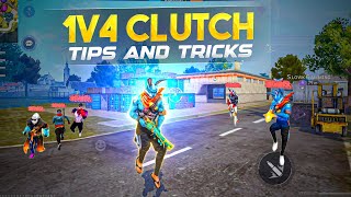 ( Part - 1 )  1 v 4 Clutch Tips And Tricks 🔥 Free Fire Max